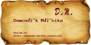 Demcsák Mónika névjegykártya